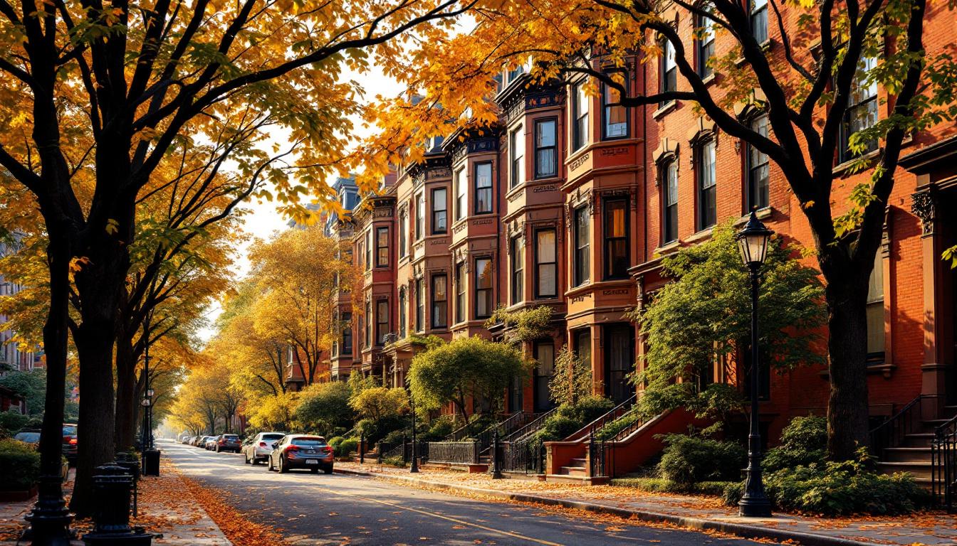 Boston Back Bay brownstones